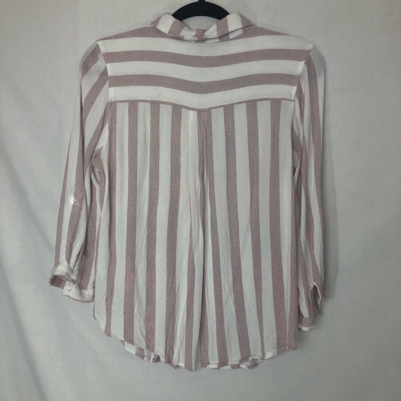 MIX | 41 Hawthorn Top Button Up Stripe Blouse Shirt Large - Picture 7 of 8